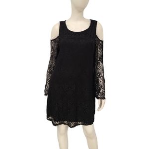 Ultra Flirt Black Lace Cold Shoulder Dress size 1X